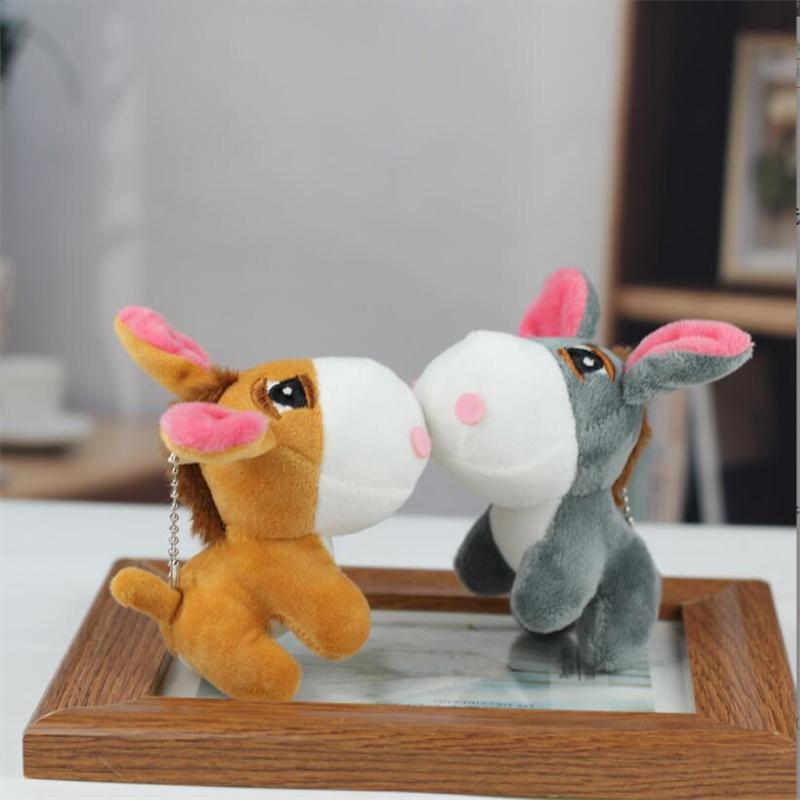 Little Donkey Little Horse Plush Toy Chain Bag Hanging Decoration Stuffed Animal Keychain Pendant Doll Gift 11cm