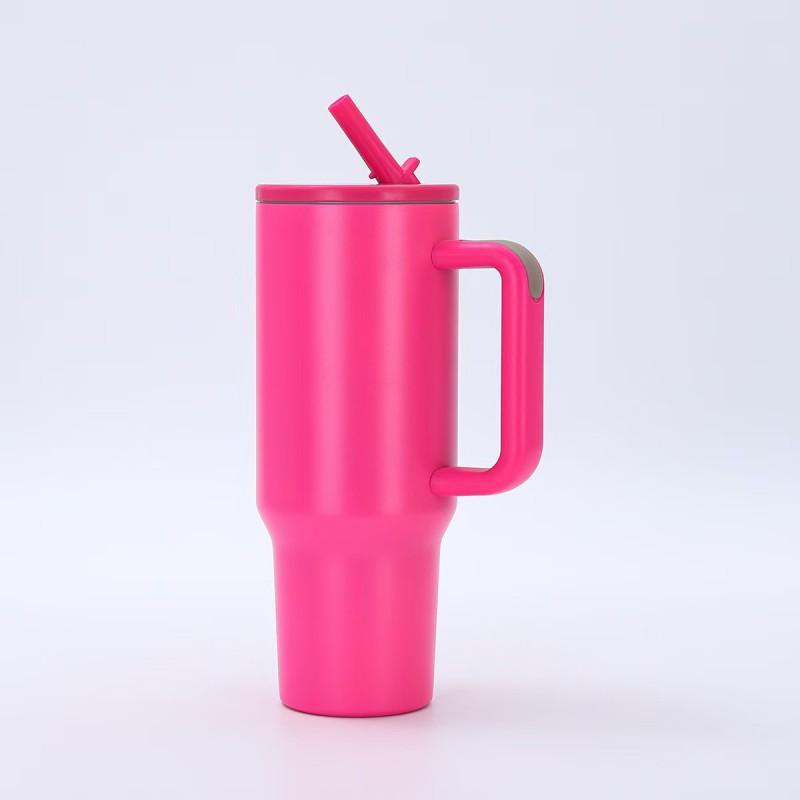 40oz Large Capacity Vacuum Insulated Stainless Steel Travel Mug With Straw Car Office Outdoor Use