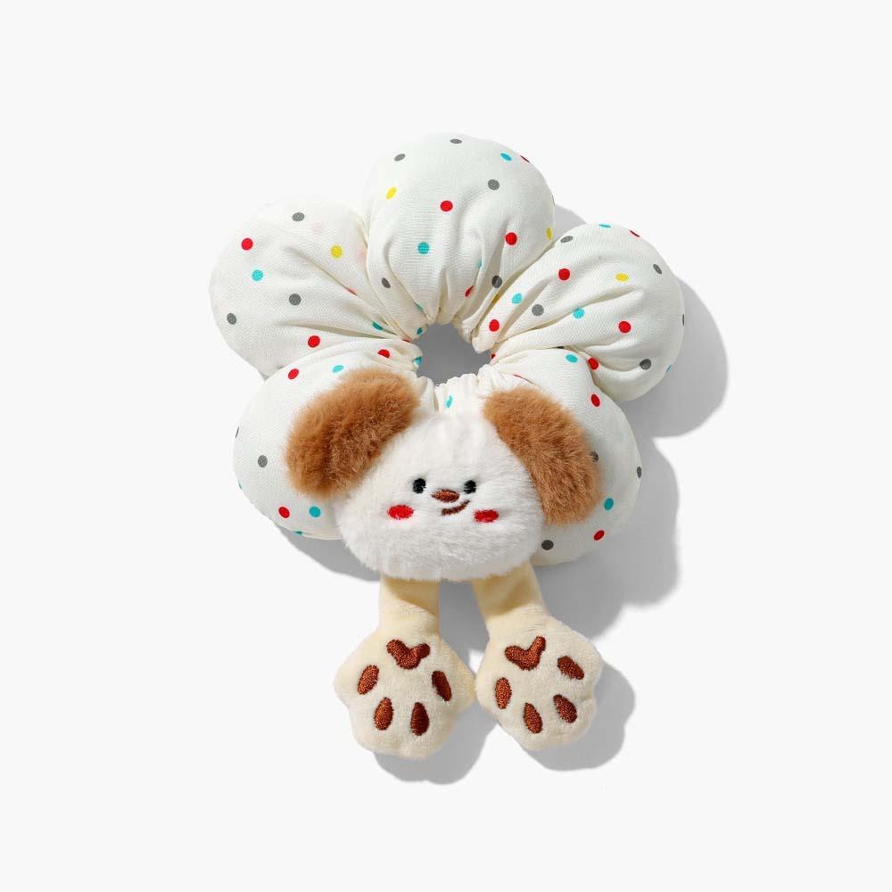 Cute Cotton Filled Scrunchies Cloth Plaid Flower Hair Ring Creative Bun Rubber Bands  Travel