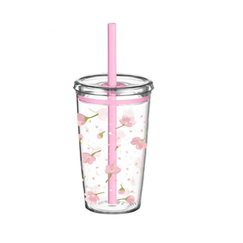 Transparenter Hochwertiger Kaffeetasse Wiederverwendbare Trinktasse Trinkgeschirr Milchtee Strohhalmbecher Zuhause