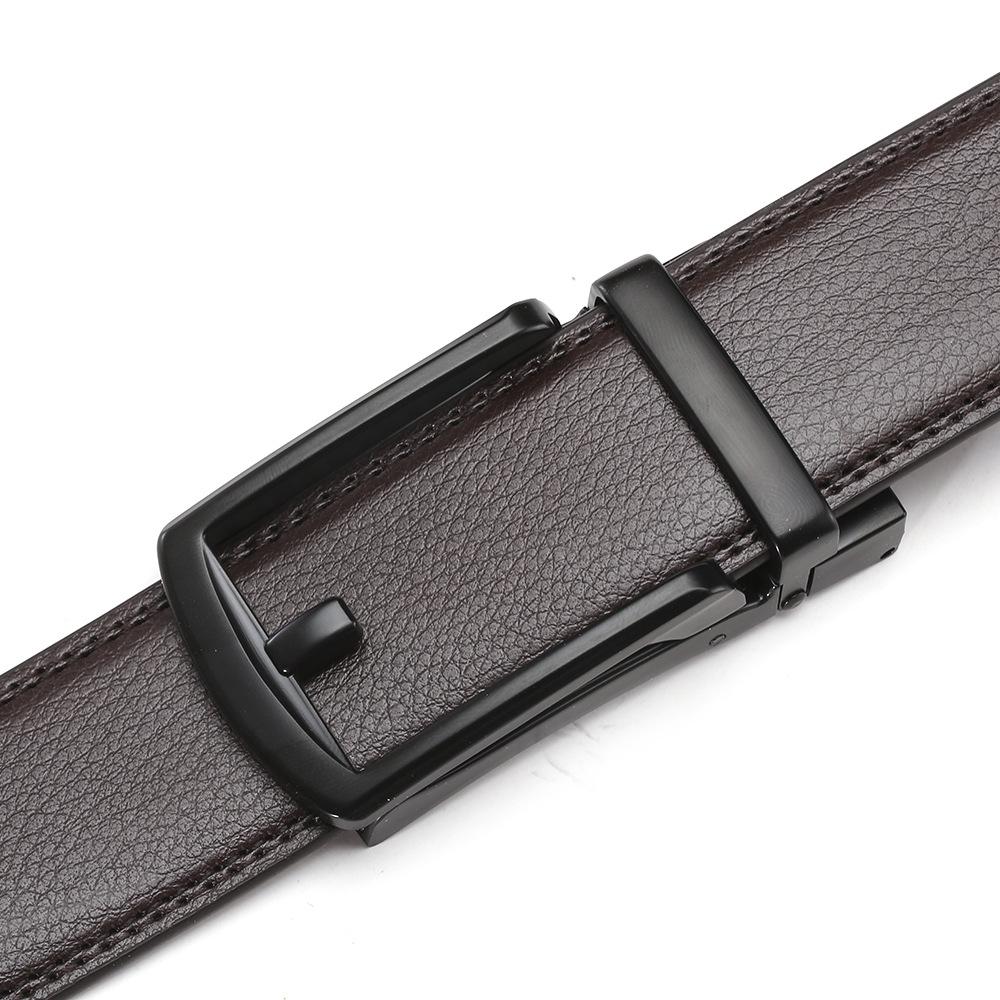 Genuine Leather Belt Men'S Automatic Buckle Belt Cowhide Belt Fake Pin Buckle Belt
