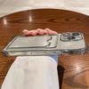 Transparent Card Wallet Slot Bag Holder Case For iPhone 16 15 14 13 12 11 Pro Max Mini X XR 7 8 Plus Clear Shockproof Soft Cover