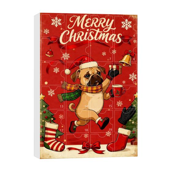 Ημερολόγιο Αφίξεων για Λάτρεις Σκύλων Διακόσμηση Αντίστροφης Μέτρησης 24 Ημερών για τα Χριστούγεννα 2D Επίπεδο Ακρυλικό Κρεμαστό Σκύλου Πολυλειτουργικό