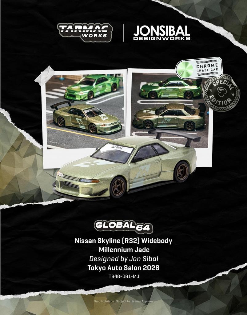 Speedmaster Japan TARMACWORKS Nissan Skyline Widebody Jade Finished Model 1/64 (R32) Millennium? T64G-061-MJ