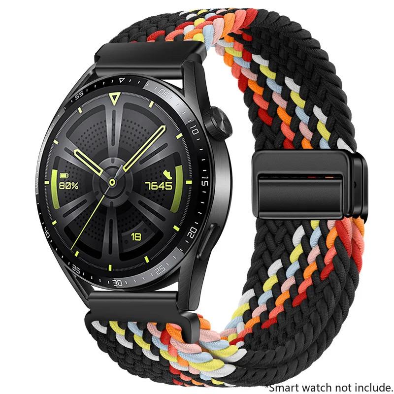 22mm 20mm Nylon Buckle Strap for Huawei Watch GT5 4 3 2 46mm/4Pro 3Pro Bracelet for Samsung Watch7/6/5/4/Classic Adjustable Belt