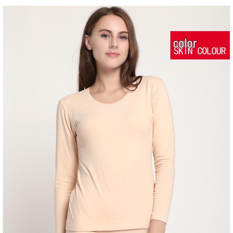 Unisex Herbst/Winter Warmes Unterwäsche-Set - Elastische Basisschicht mit Uni-Rundhalsdesign für Paare