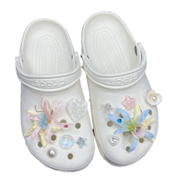 Summer Seaside Girl Series Vitality Shoe Flower Shoe Accessories Romance Sea Flower Starfish Fashion Trend Shoe Flower Shoe Buckle