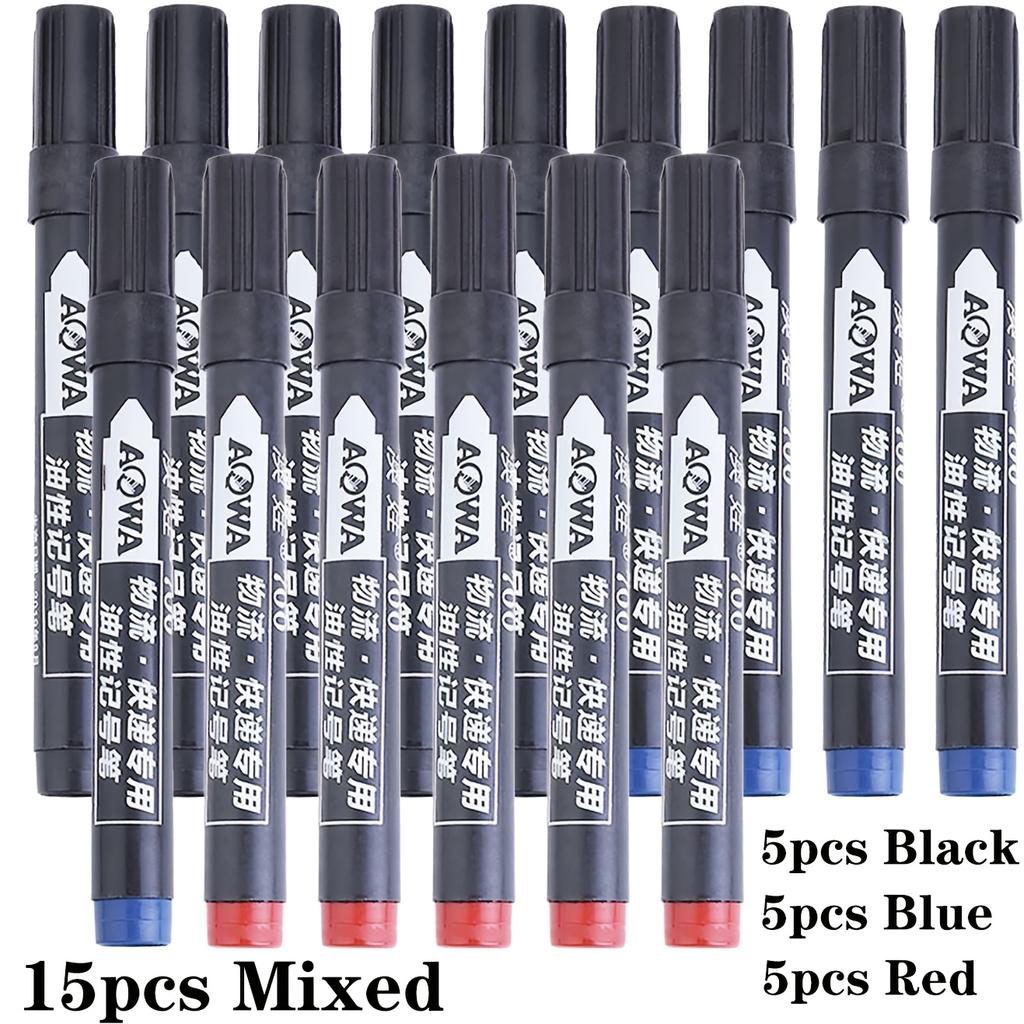 Set da 15 pennarelli indelebili a base d'olio per Carta, Metallo, Vetro, Legno, - Ideale per Scuola, Ufficio, Ingegneria, Edilizia, Arti