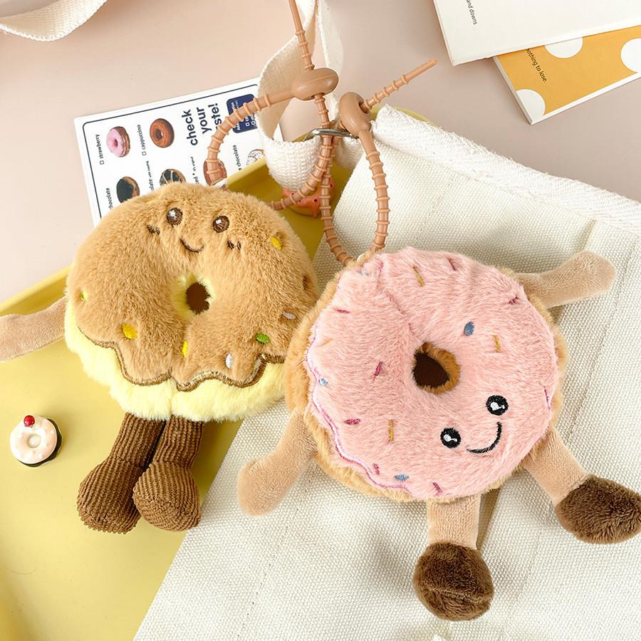 Plush Simulationdonut Stuffed Toy Dessert Doll Couple Keychain Gifts Birthday