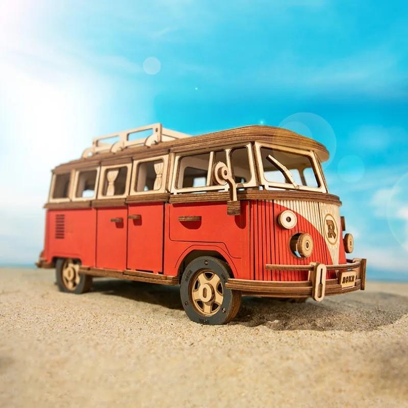 Puzzle 3D Drewniane Model Samochodu Volkswagen Vw T1