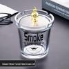 Luxury Windproof Glass Ashtray with Lid for Home and Office
