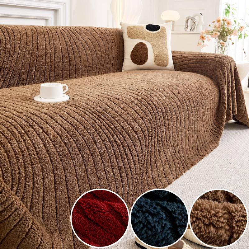 Shu cotton lint solid color whole bedding sofa towel universal in all seasons, non-slip and anti-cat scratch sofa cover, seat cushion