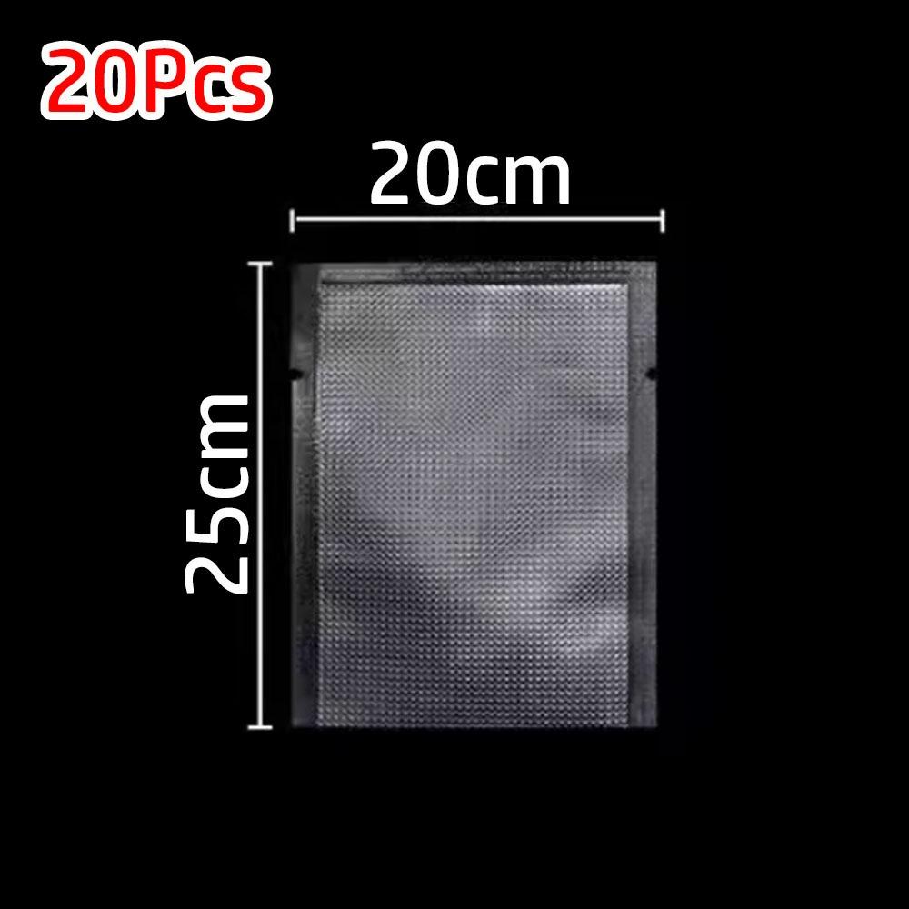 20Pcs Portable Clear Embossed Vacuum Bags Heat Sealing Frozen Heatable Food Saver Bags Vacuum Sealer Bag for Vac Storage