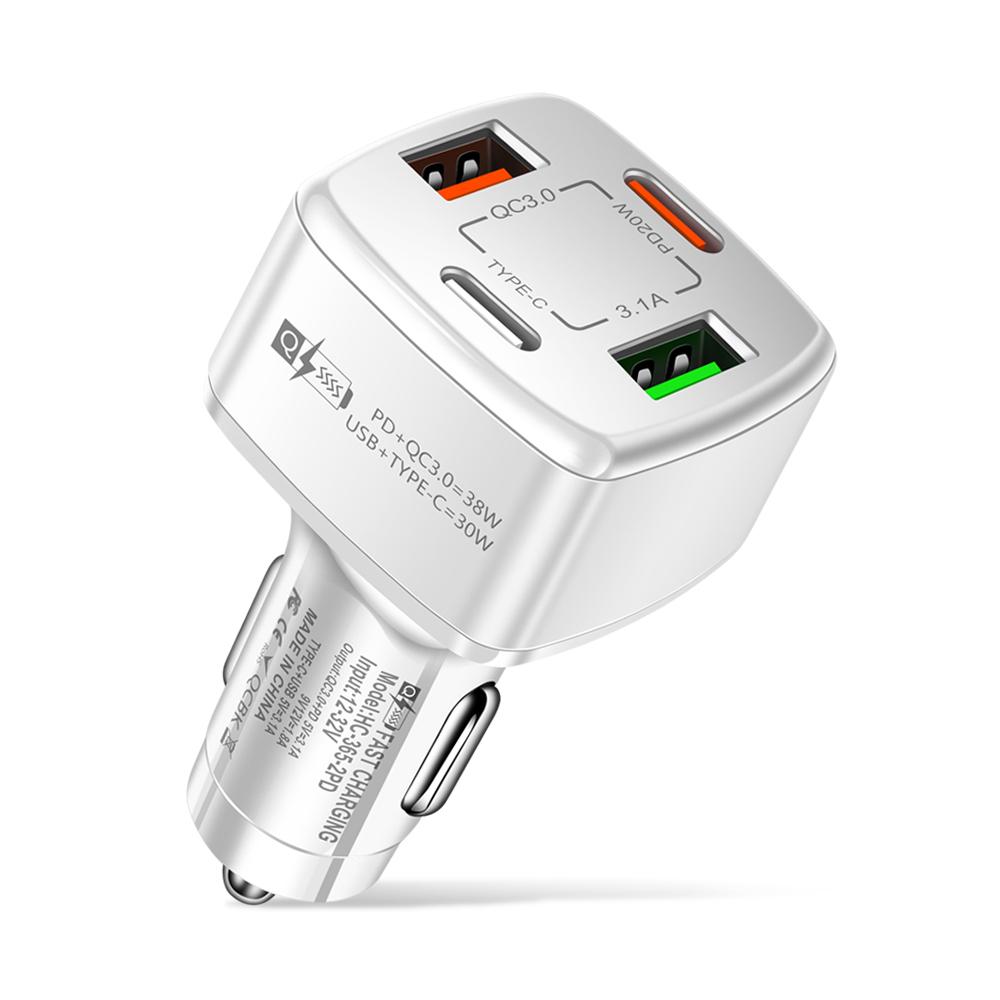 38W Dual PD USB Ports Car Fast Charger Type C USB 12V Adapter QC 3.0 Charging Laptop Powerful Cell Mobile Phone Charger for Car