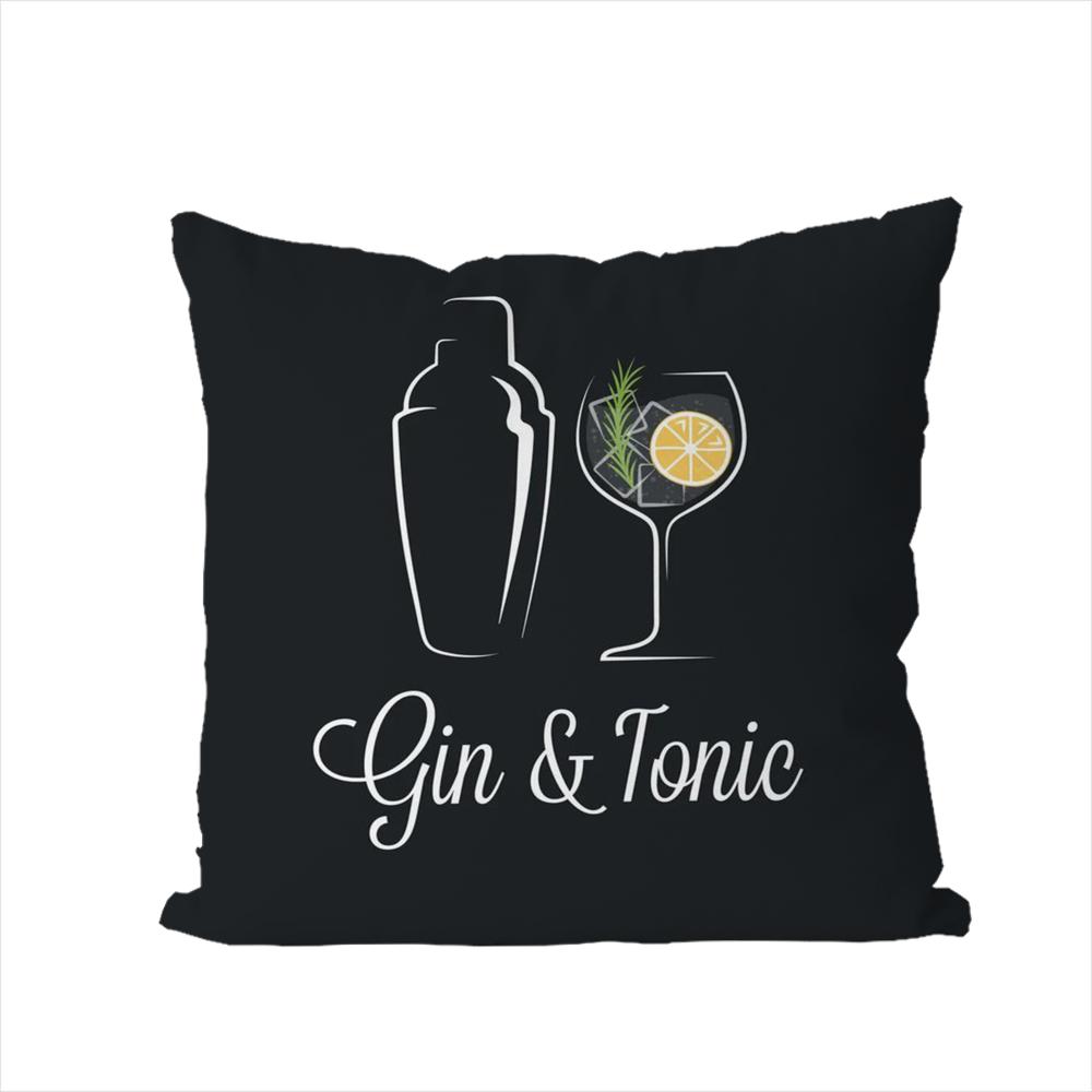 Gin Tonic Cocktail Malerei Kissenbezug Für Auto Sofa Dekorative Wohnkultur Doppelseitiger Druck Plüsch Quadratisch Wurfkissen Kissenhülle
