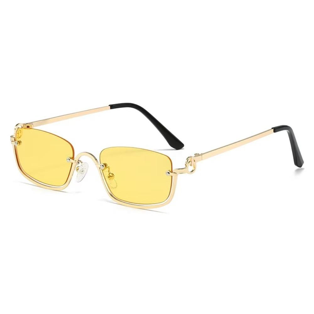 Small Sun Glasses Narrow Shades Eyewear Vintage Square Sunglasses  Unisex
