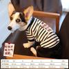 Pet Corgi Dog Clothes Spring and Autumn Clothing Anti-hair Loss Teddy Bichon Shiba Inu Small Dog Two-legged Striped Sweater Winter