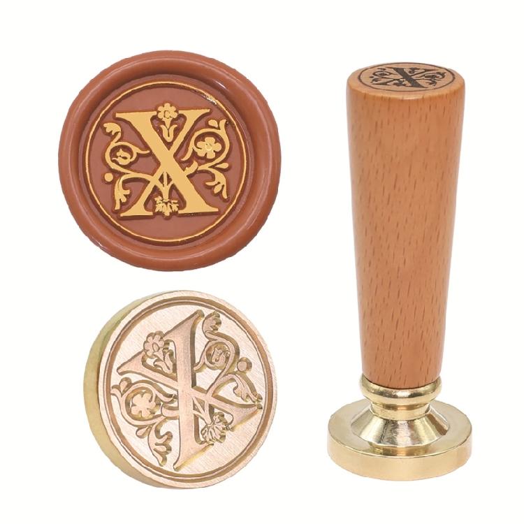 Brass Wax Seal Stamp Ergonomic Wood Handle for Personalizing Stationery and Card Making 1PC