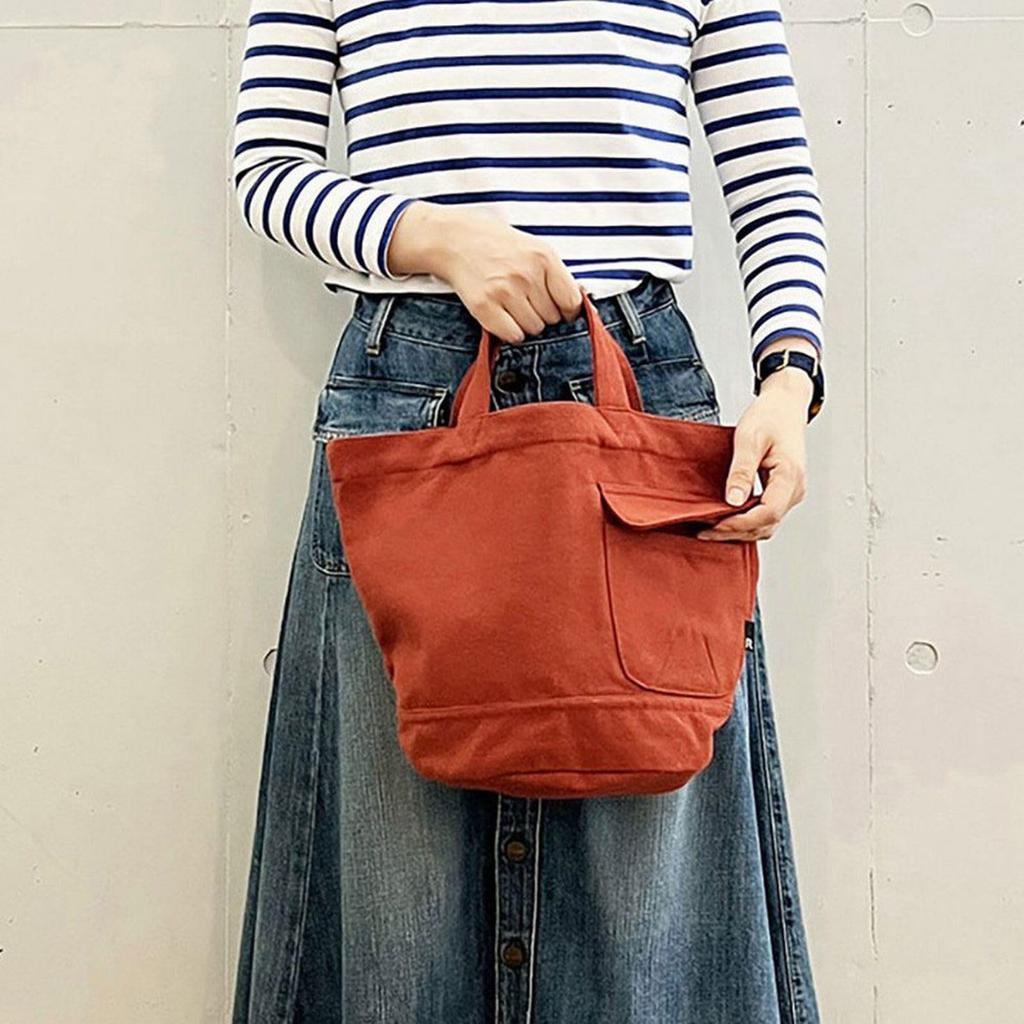 3065 Round Bottom Plain Small Tote Bag SN Deli Recycled Cotton [Rootote] (Turquoise)