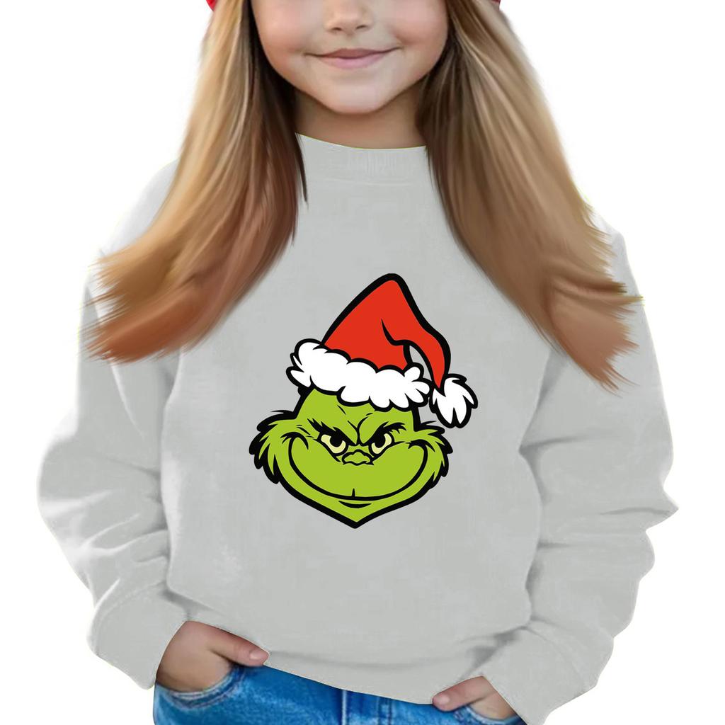 Christmas Day Girls Round Neck Pullovers For Kids Printed Baby Tops