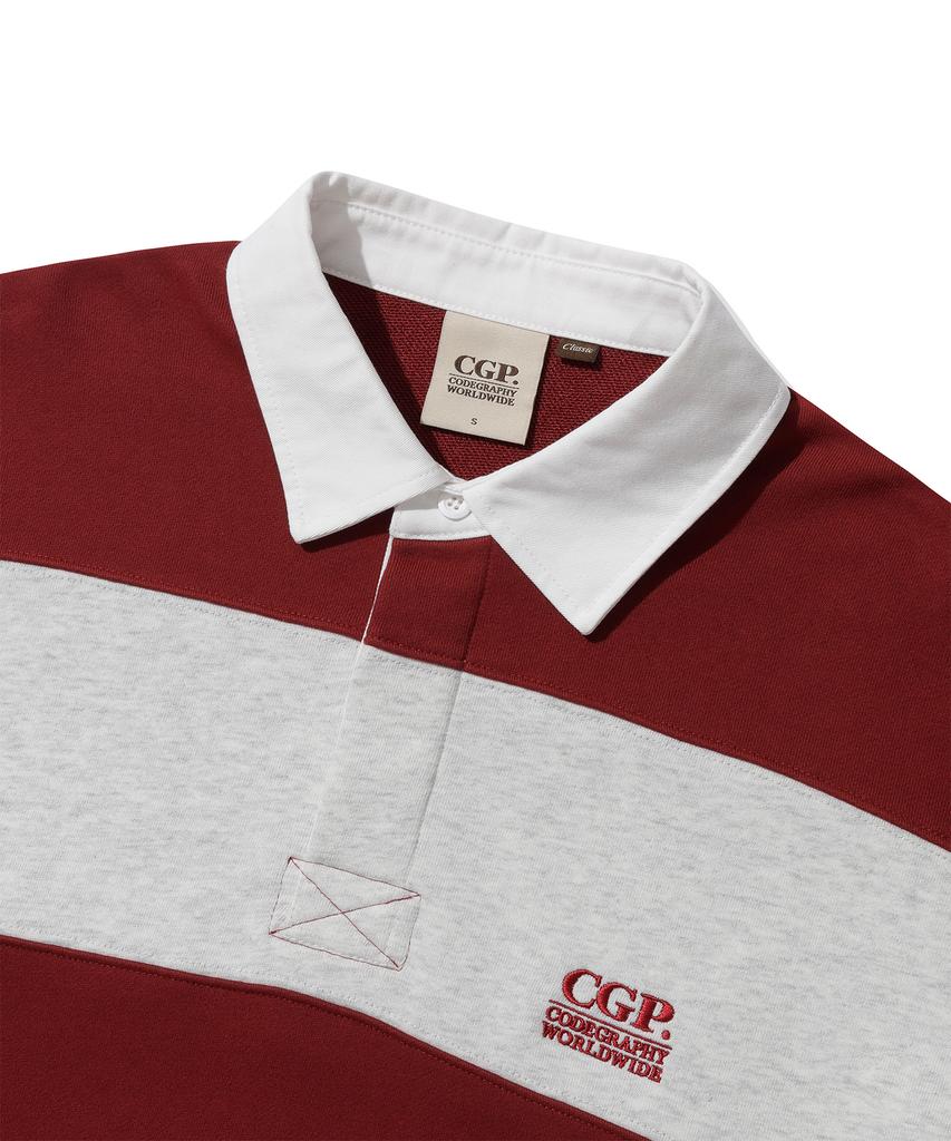 CGP Striped Rugby Sweatshirt_Dark Red