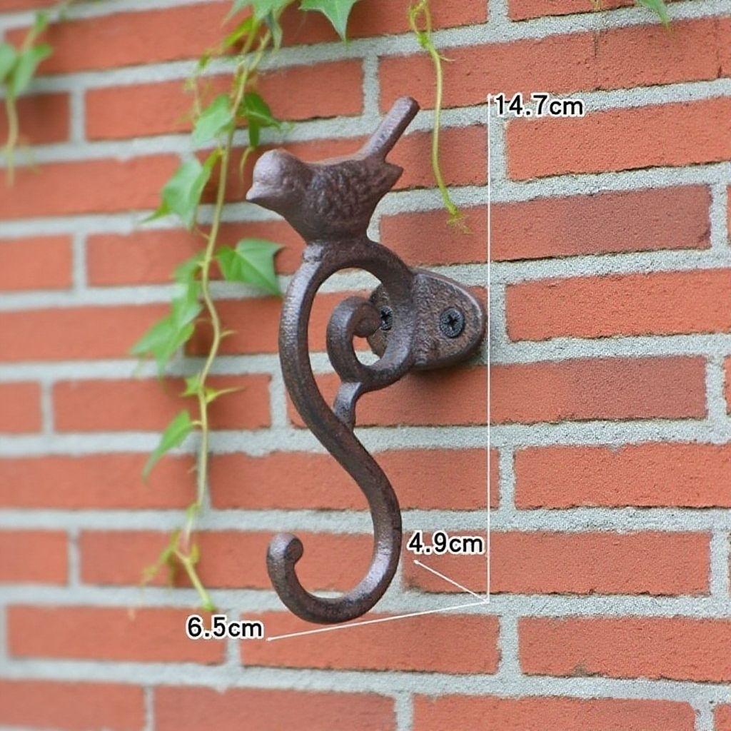 Retro Iron Art Cast Iron Hook Courtyard Garden Outdoor Wall Decoration Clothing Store Clothing Hat European Style Clothes-hook