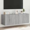 VidaXL Wall-Mounted TV Furniture and LED Lights 2pcs, Hanging TV Cabinets with Storage, Floating TV Furniture 837313