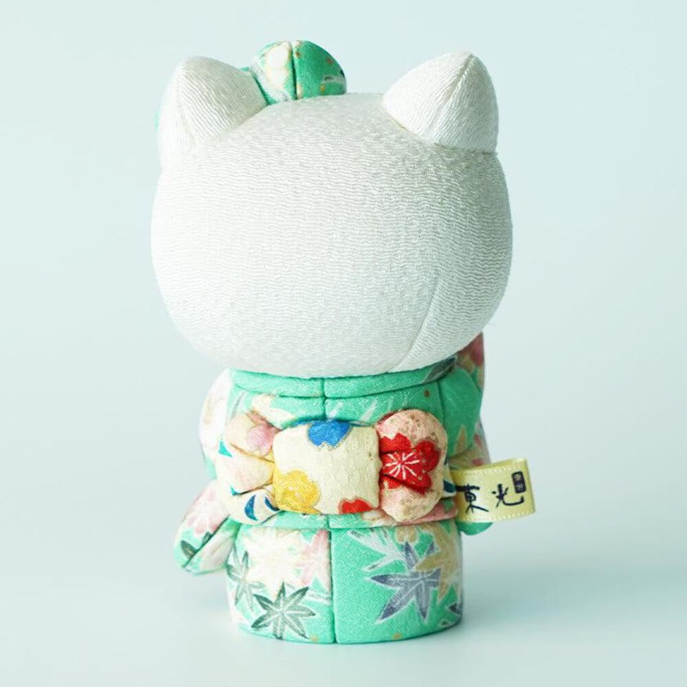 Hello Kitty Hello Hello Toko Wooden Beckoning Kakinuma Doll (standing) [Green] Kitty, Kitty, Kitty, Doll, Kakinuma, Doll, Cat,