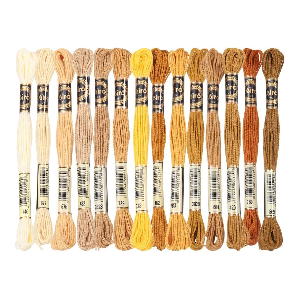 14 Skeins Embroidery Floss Cross Stitch Thread Polyester Embroidery Threads Bracelets String for Cross-Stitch Hand Embroidery