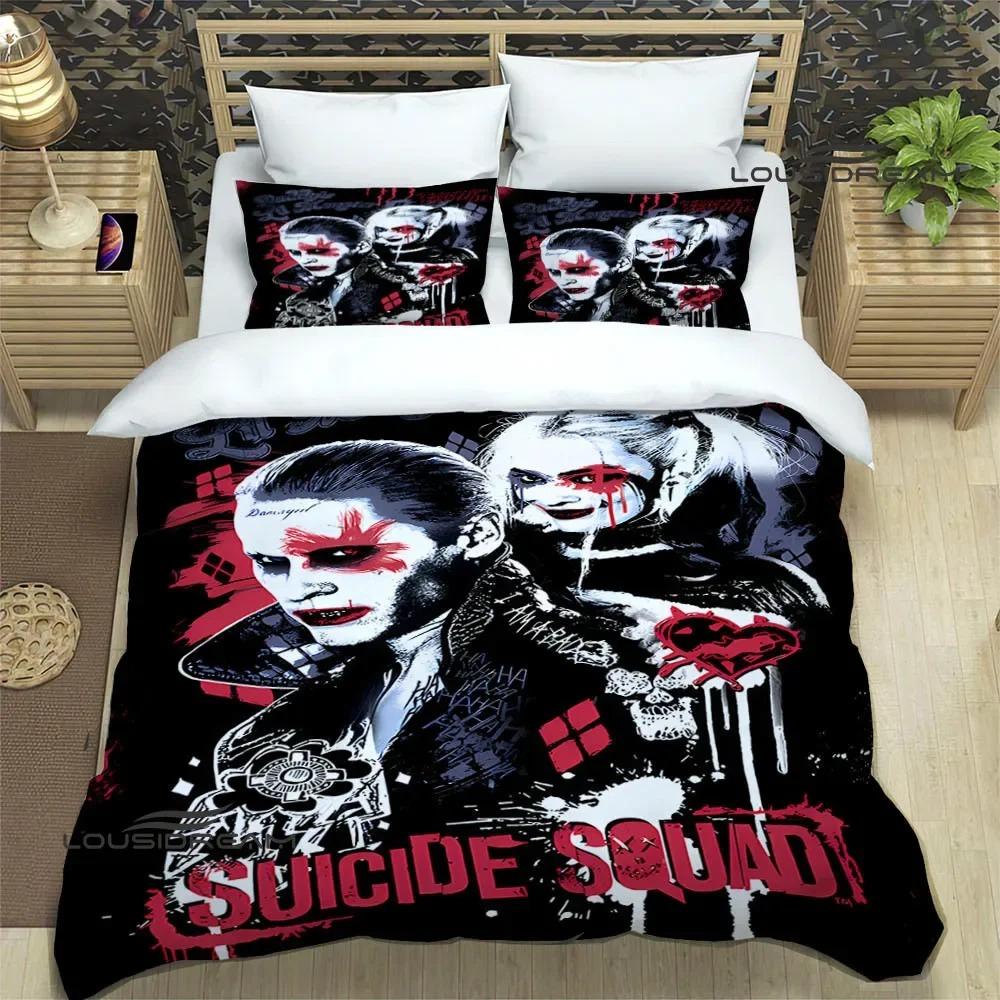 3D Retro H-Harley-Q-Quinn Printed Bedding Sets Exquisite Bed Supplies Set Duvet Cover Bed Comforter Set Bedding Birthday Gift