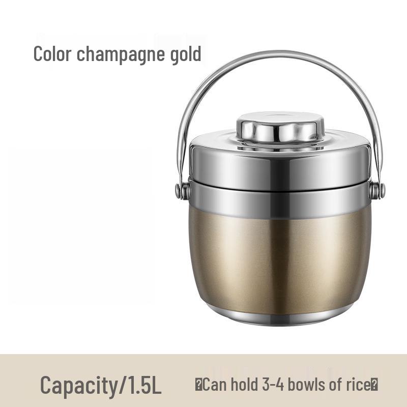 Portable 304 Stainless Steel Double-Layer Insulated Lunch Box