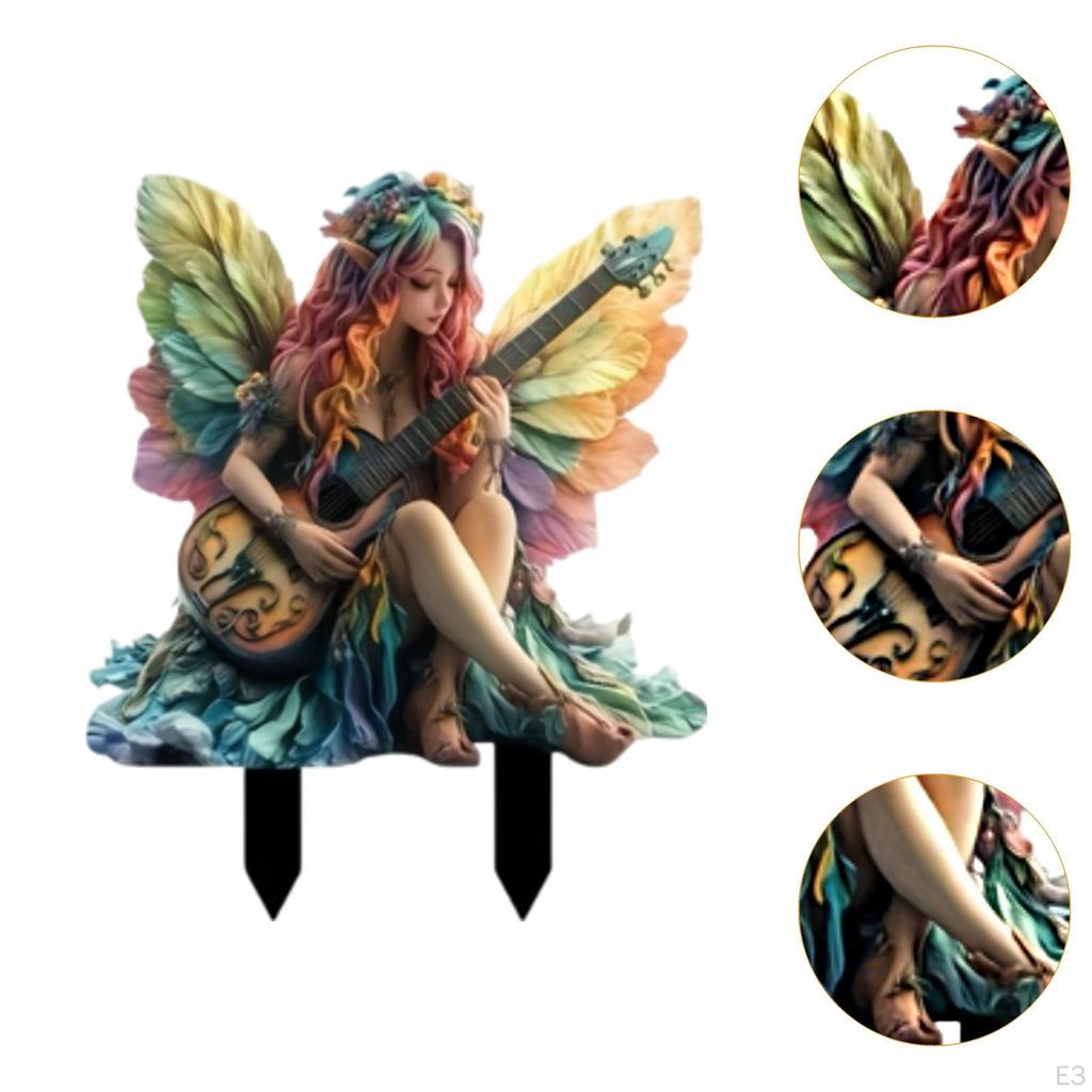 Fairy Garden Stake Decor Elf Decoration,Outdoor Accessories Acrylic 2D