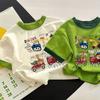 Kids 100 Cotton Cartoon Car T Shirt Summer Boys Girls Baby Breathable Short Sleeve Top