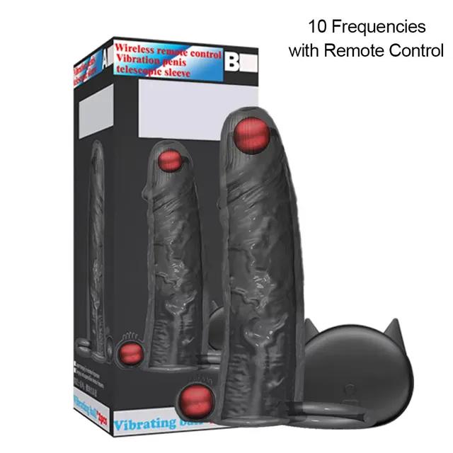 Vibrierende Kondome Erweiterung Für Männer Wiederverwendbare Kondome Dildo Vibrator Penis Ring Hülse Erwachsene Sex Shop Sex Spielzeug für Paare