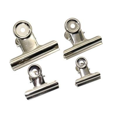 4 pezzi clip rotonde con impugnatura in metallo clip bulldog argento clip per biglietti in acciaio inossidabile fatture di cancelleria clip in metallo forniture per ufficio