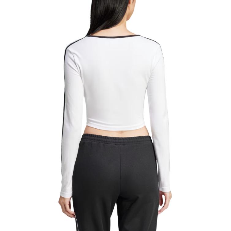 adidas Originals Adicolor 3-Streifen Slim Fit Vielseitiges Kurzarm-T-Shirt Damen Oberteile Weiß JD4625