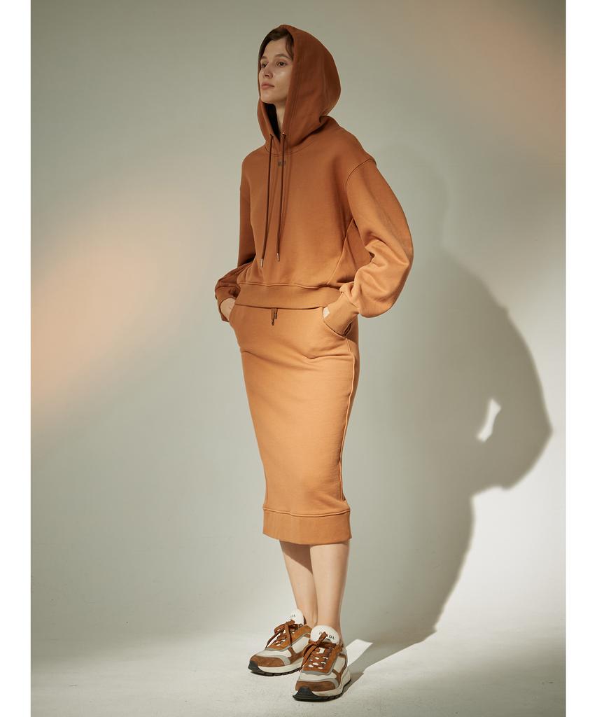 Myue Leafy Jersey Skirt - Camel