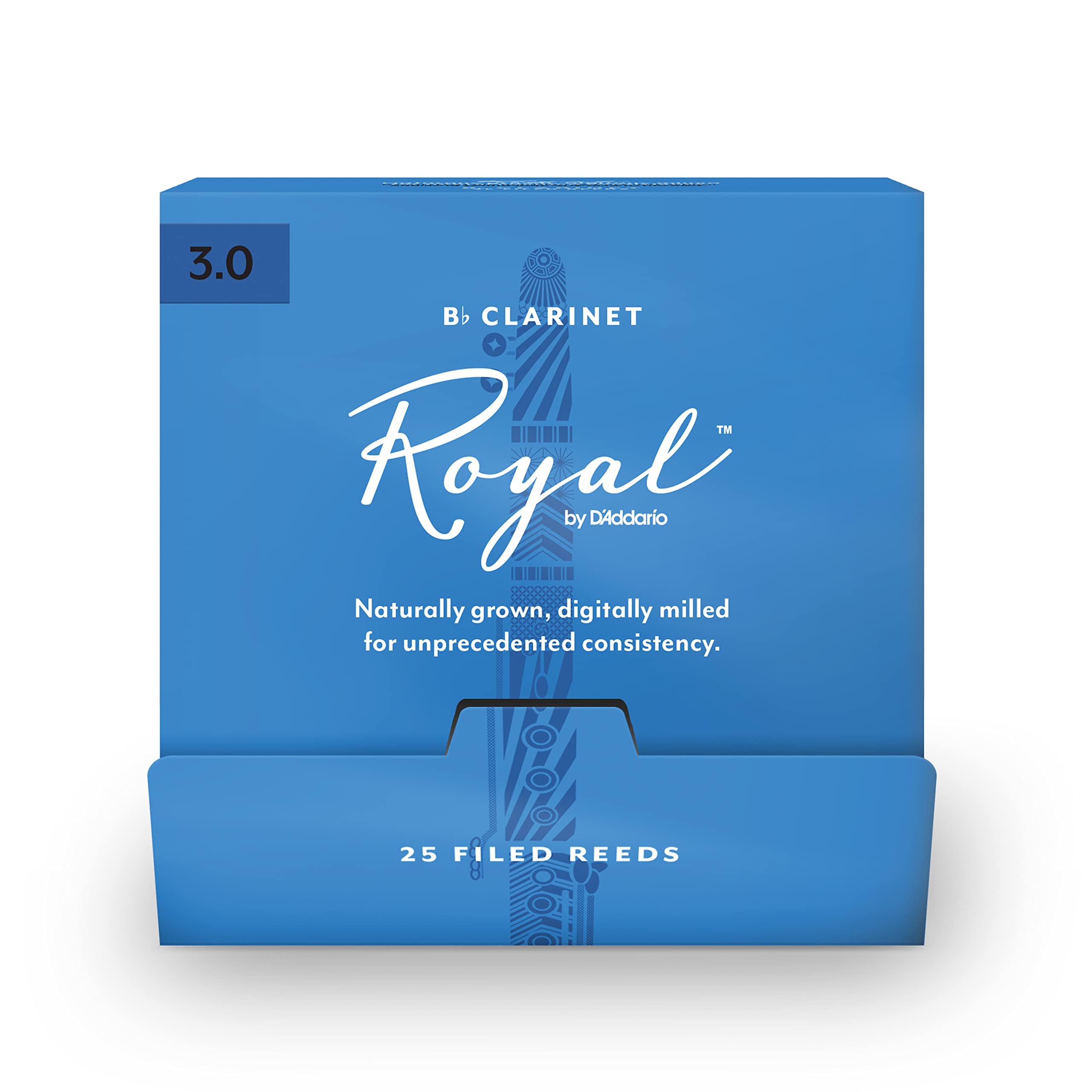 

WoodWinds Reed for Bb Clarinet ROYAL 25 pieces D Addario D Addario RCB0130-B25 [Hardness 3.0] (individually wrapped) []