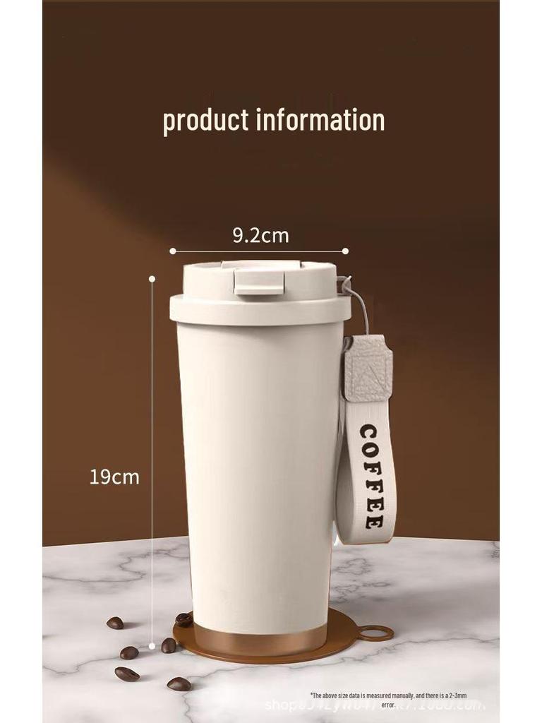 Premium 316 Stainless Steel Insulated Large Capacity Coffee & Water Cup with Straw