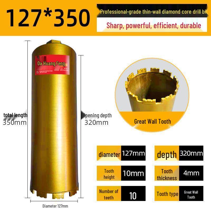 Diamond Core Drill Bit for Fast Drilling Steel Reinforced Concrete, Brick Walls, and Air Conditioner Installations.