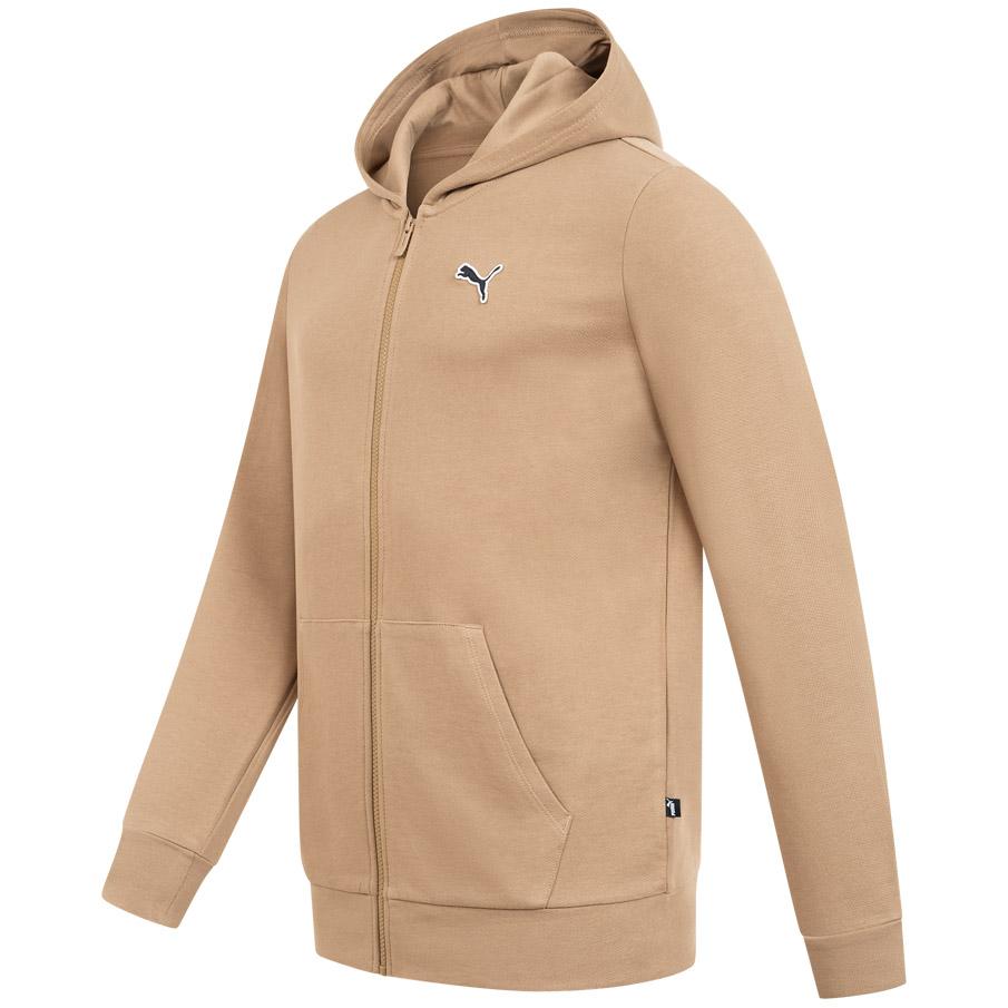 Puma Solid Color Casual Full Zip Large Pocket Long Sleeve Hoodie Men hoodies Khaki-Brown 675979-85