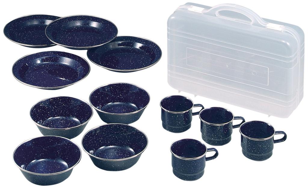 Captain Stag West Enamel Tableware Set Carrying Enamel Enamel Tableware (with Case) M-1078