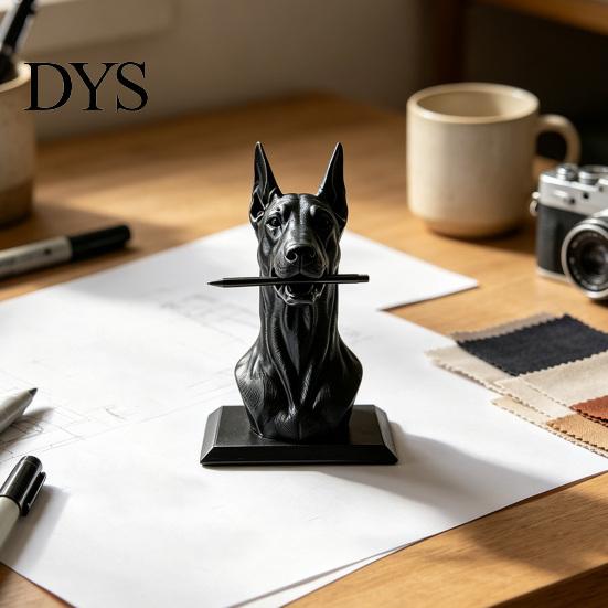 Sophisticated Desk Decor Doberman Dog Shape Pen Holder, Creative Plastic Stationery Organizer, Cool Office Supplies 3D Print Desktop Decoration,