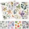 6PCS Leaves Flowers Print Swedish Dishcloths Eco-Friendly Kitchen Rags Absorbent Dish Towels Reusable Washable Cleaning Cloths