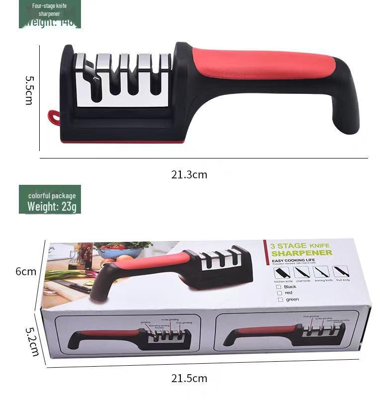 Multifunctional Handheld Knife Sharpener: Three or Four-Stage Fast Sharpening with Double-Sided Diamond Whetstone