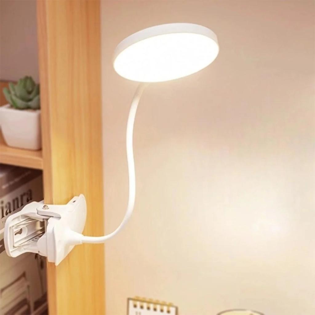 Leselampe Skrivebordslampe Klemme Nattlys Oppladbar LED Nattbordsleselampe Studentgave