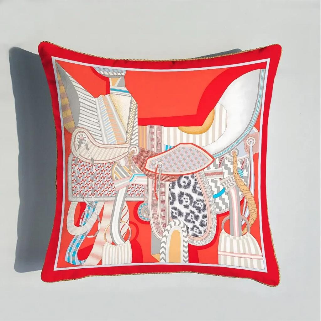 40/45/50/60cm Throw Pillow Polyester Cushion Cover Print Palace Rose Horse Pattern Sofa Couch Pillows for Home Decor Pillowcase