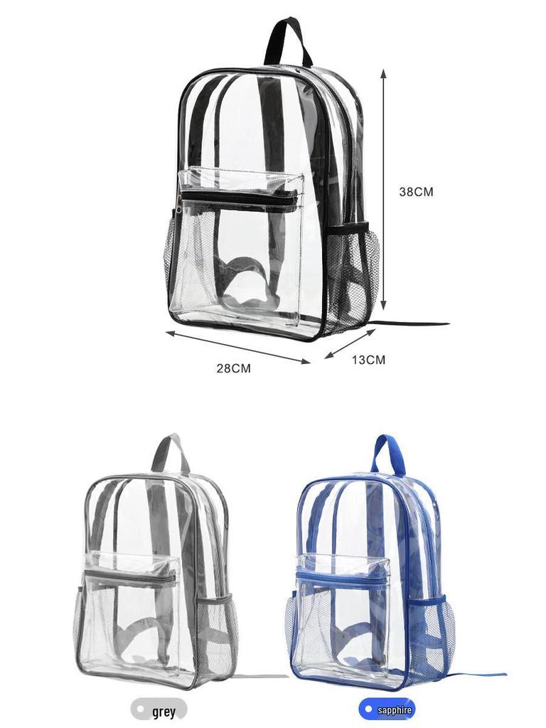 Waterproof Transparent PVC Large-Capacity Student School Backpack