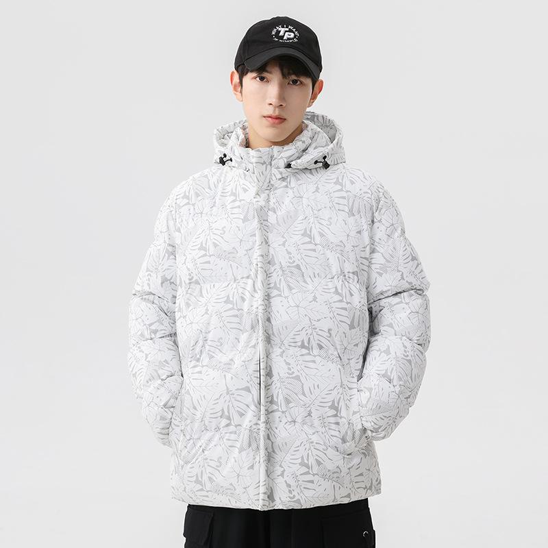 Jacket Men's Large Size Winter Tide Hooded Thickened Boys Bread Padded Jacket