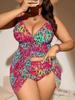 Women's One-piece Swimsuit, Women's Color Blocked Suspender, Sexy Backless Bikini